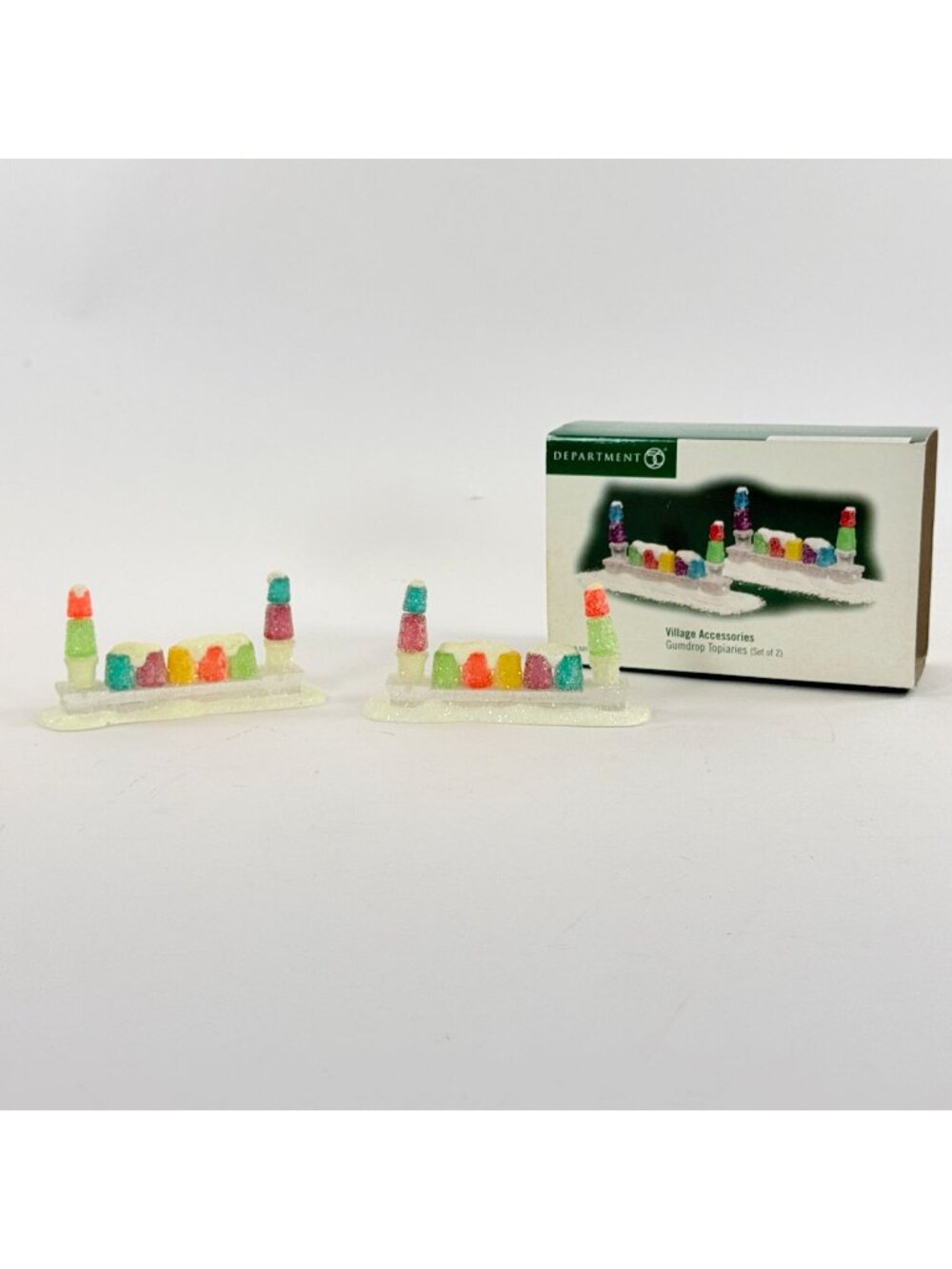 Vintage 2004 Dept 56 North Pole Gumdrop Topiaries 53195 in Box